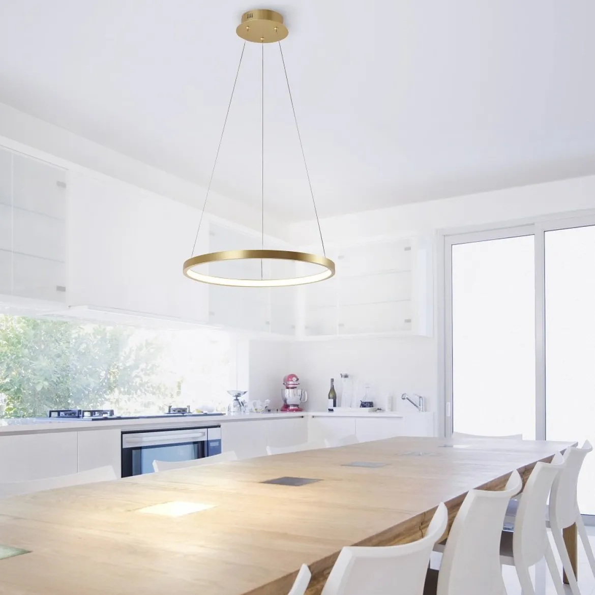 JUST LIGHT 11522-12 LED Pendelleuchte Circle 39cm 3000K Gold