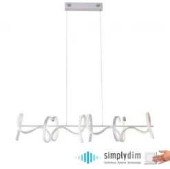 JUST LIGHT 19033-21 LED Pendelleuchte CURLS silberfarben 3000K Simply Dim