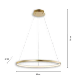 JUST LIGHT 11524-12 LED Pendelleuchte Circle 60cm 3000K Gold