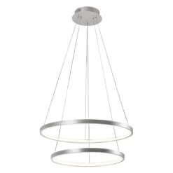JUST LIGHT 11525-21 LED Pendelleuchte Circle 2 Ringe 50cm 3000K Silber
