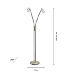 JUST LIGHT 11937-55 LED Stehleuchte 2-flammig 3000K GU10 Stahl