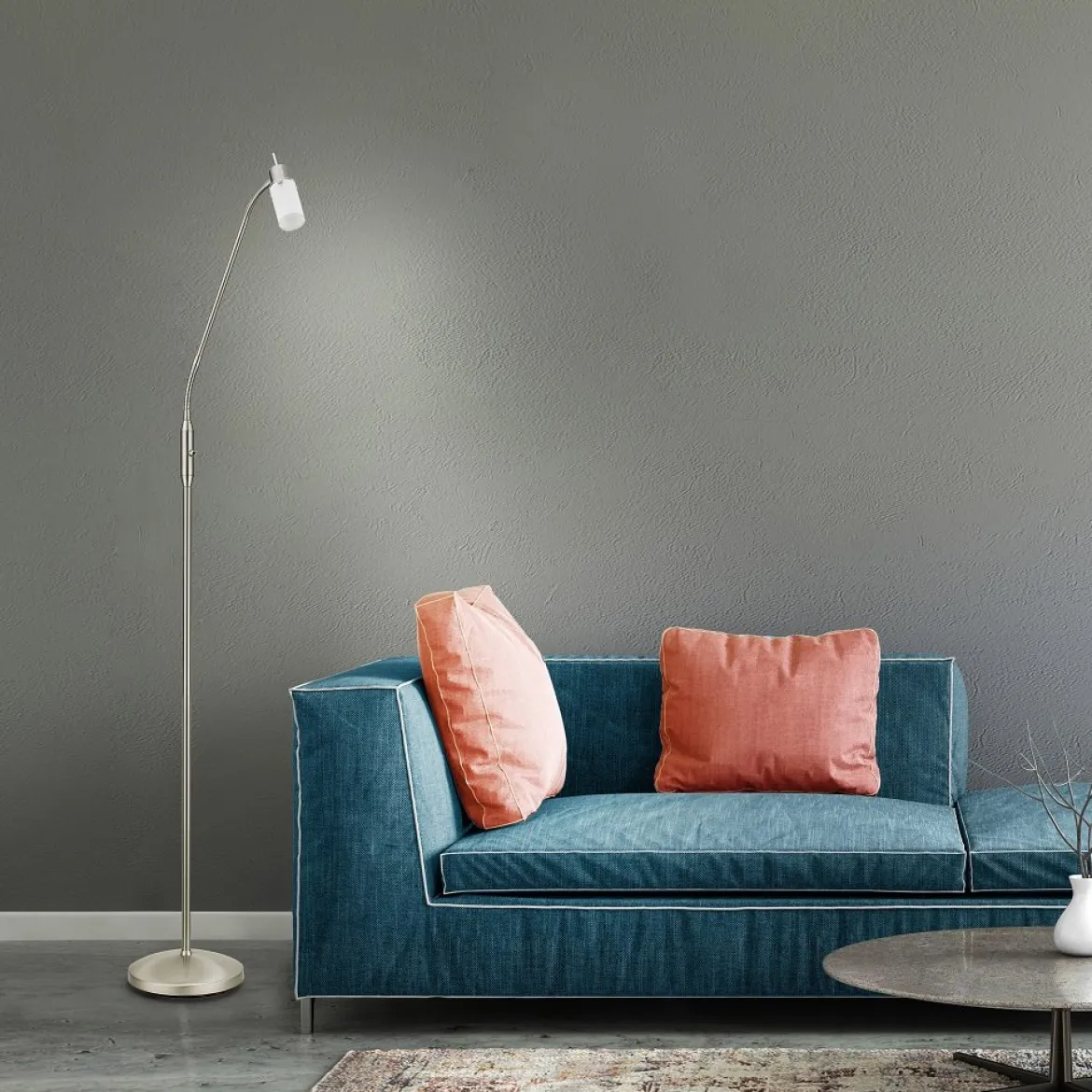 JUST LIGHT 11938-55 LED Stehleuchte 1-flammig 3000K GU10 Stahl