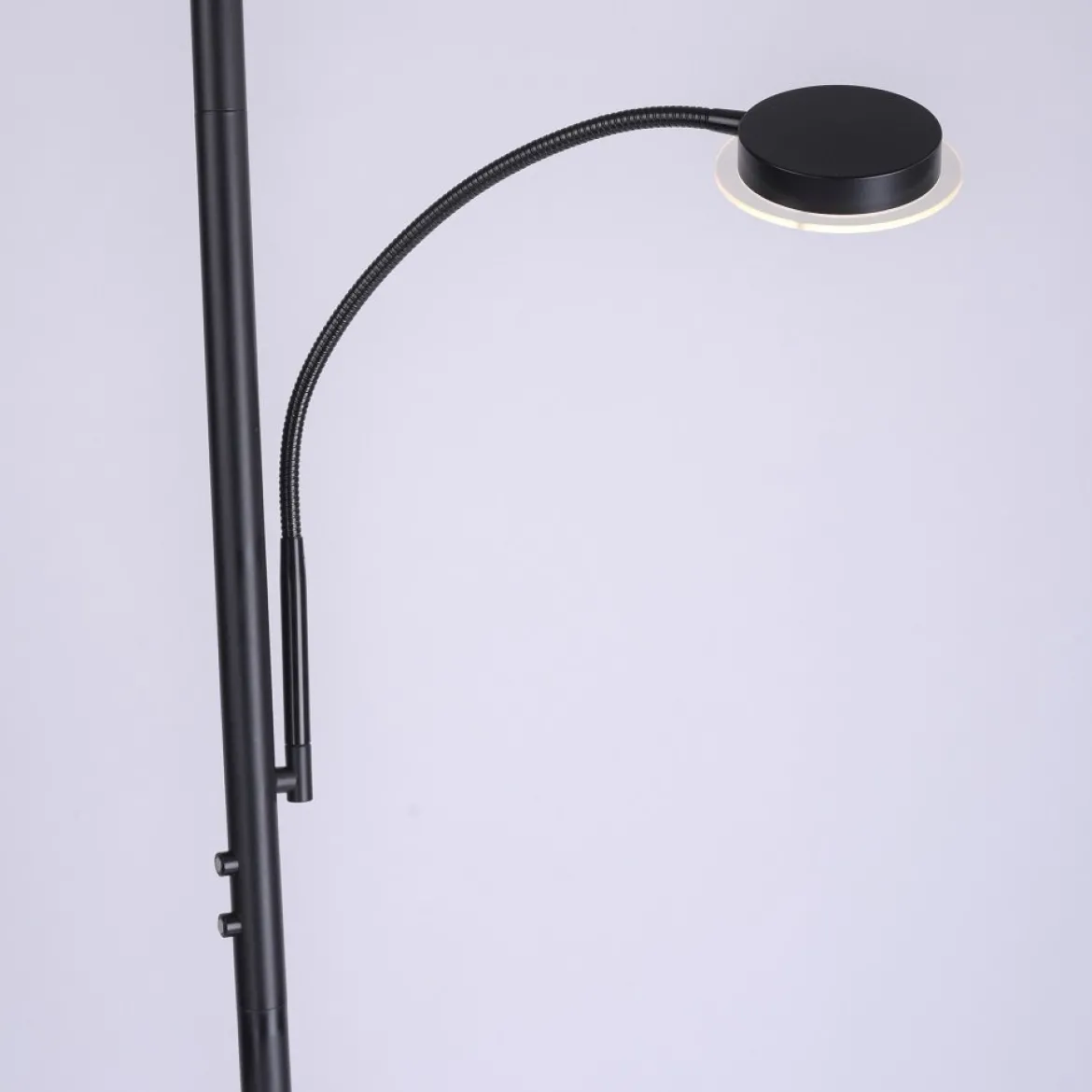 JUST LIGHT 11709-18 LED Stehleuchte Hans mit Lesearm 3000K dimmbar Schwarz
