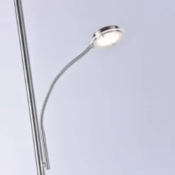 JUST LIGHT 11709-55 LED Stehleuchte Hans mit Lesearm 3000K dimmbar Stahl