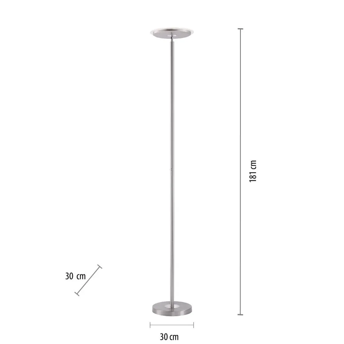 JUST LIGHT 11729-55 LED Stehleuchte Hans 3000K dimmbar Stahl