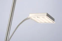 JUST LIGHT 11710-55 LED Stehleuchte Hans eckig mit Lesearm 3000K dimmbar Stahl