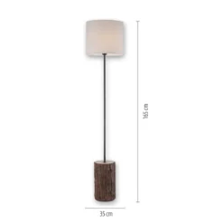 JUST LIGHT 11234-79 LED Stehleuchte Holzdekor Stoffschirm E27 165cm
