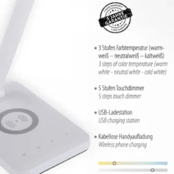 JUST LIGHT 14415-16 LED Tischleuchte FLORENTINA Touchdimmer weiss CCT Funktion