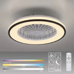 JUST LIGHT 14447-18 LENO Deckenleuchte & Ventilator CCT-Farbtemperatur