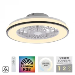 JUST LIGHT 14447-18 LENO Deckenleuchte & Ventilator CCT-Farbtemperatur