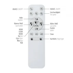 JUST LIGHT 14447-18 LENO Deckenleuchte & Ventilator CCT-Farbtemperatur