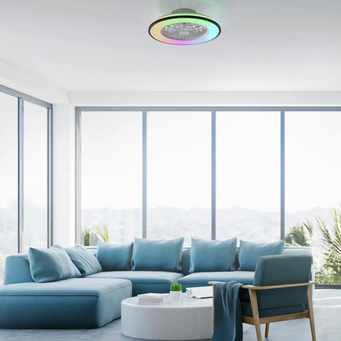 JUST LIGHT 14447-18 LENO Deckenleuchte & Ventilator CCT-Farbtemperatur