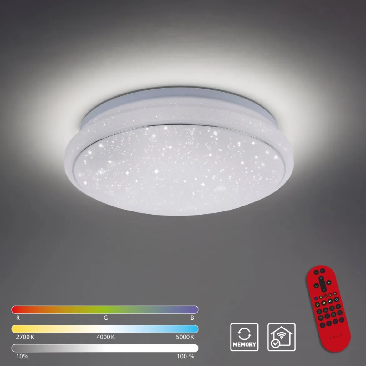 JUST LIGHT 14742-16 LOLAsmart-Jupi LED Deckenleuchte Sternenhimmel 35cm RGBW