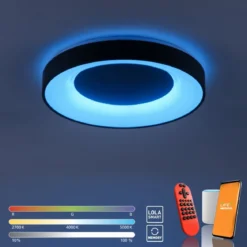 JUST LIGHT 14346-18 LOLAsmart LED Deckenleuchte LOLAsmart ANIKA anthrazit RGBW 48cm