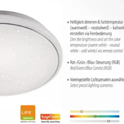 JUST LIGHT 14743-16 LOLAsmart LED Deckenleuchte Sternenhimmel rund 44cm RGBW