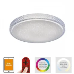 JUST LIGHT 14745-00 LOLAsmart LED Deckenleuchte Sternenhimmel rund 60cm RGBW