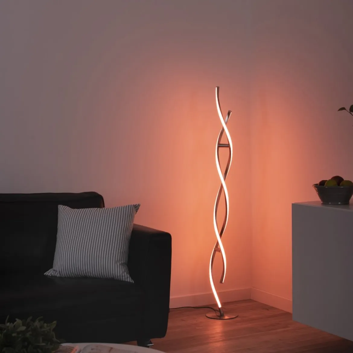 JUST LIGHT 11992-55 LOLAsmart LED Stehleuchte Swing Smart Home RGB CCT stahlfarben