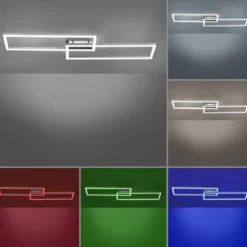 JUST LIGHT 16430-55 LOLAsmart MAXI LED Deckenleuchte stahlfarben RGBW