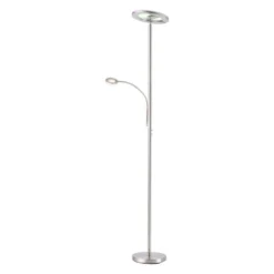 JUST LIGHT 11858-55 LOLAsmart-Rocco LED Stehleuchte mit Lesearm RGBW stahlfarben