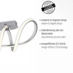 JUST LIGHT 15403-95 MARIA LED Deckenleuchte aluminiumfarben 3-Step Dim 3000K