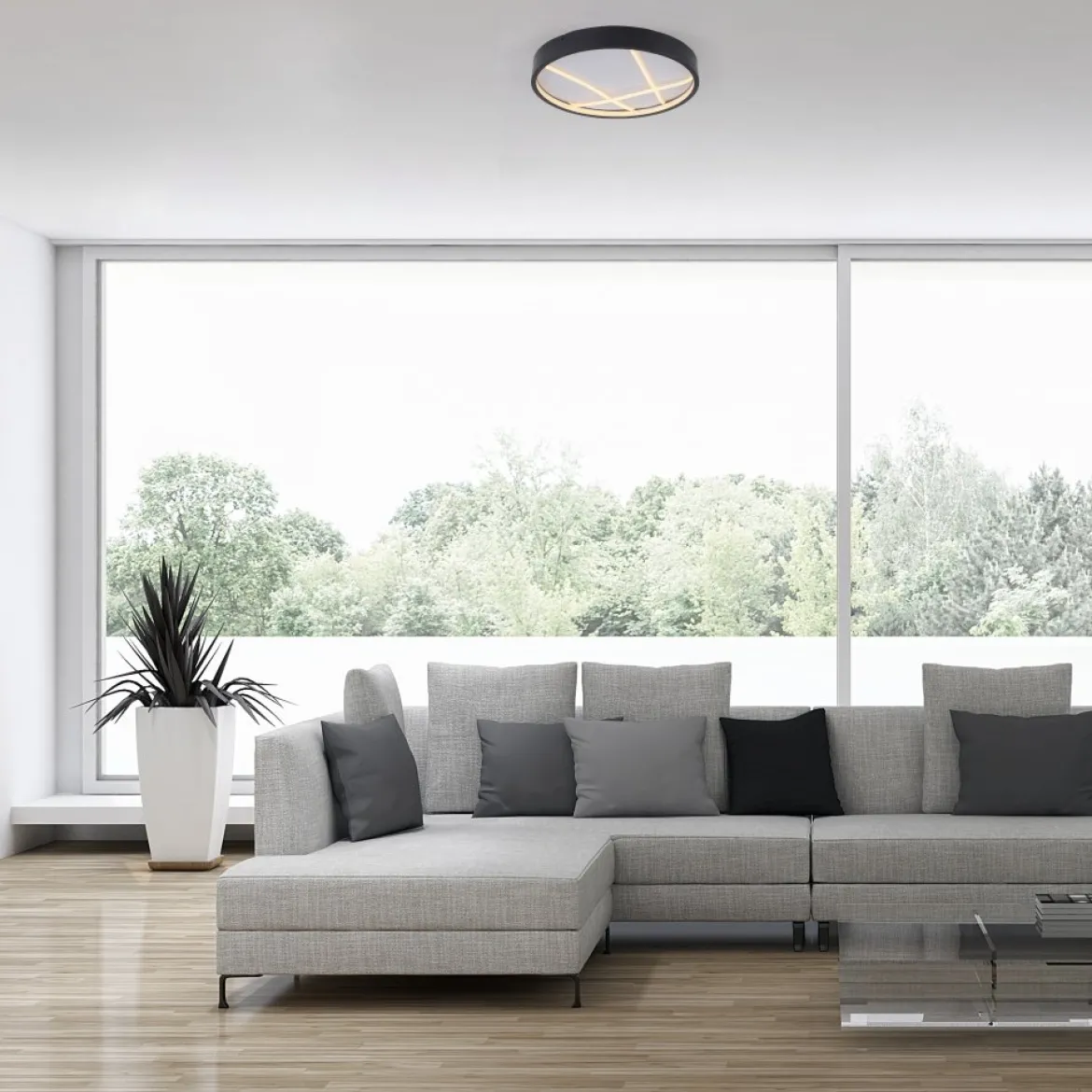 JUST LIGHT 14091-18 MIKADO Deckenleuchte rund schwarz 3000K
