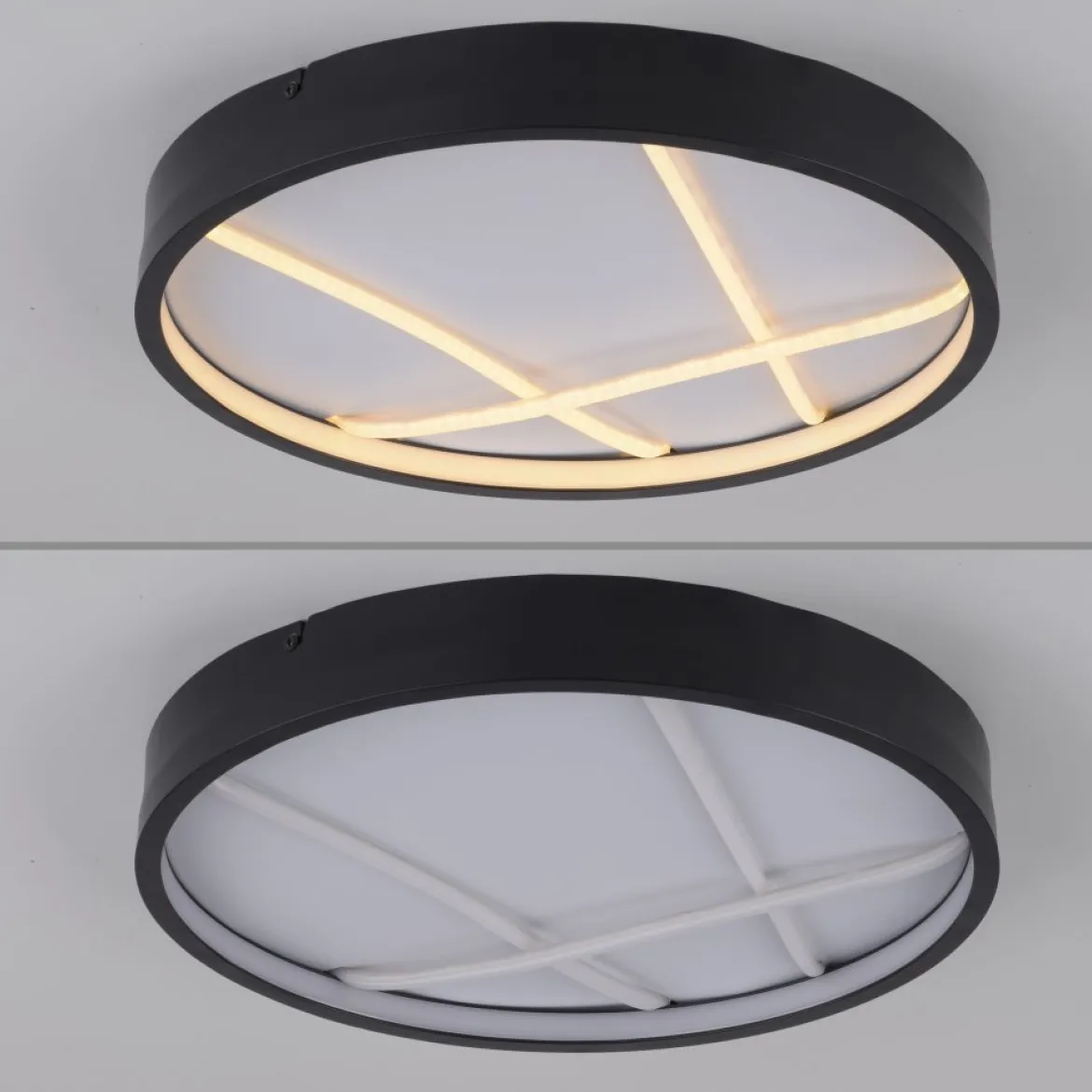 JUST LIGHT 14091-18 MIKADO Deckenleuchte rund schwarz 3000K