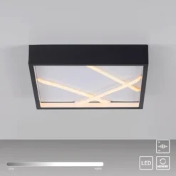JUST LIGHT 14092-18 MIKADO Deckenleuchte eckig schwarz 3000K