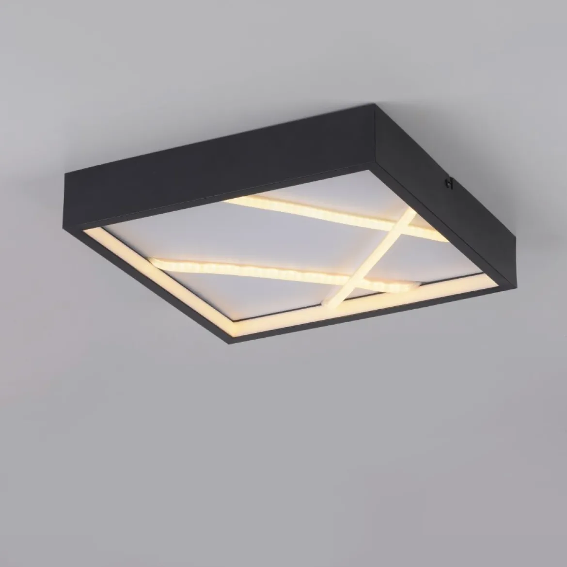 JUST LIGHT 14092-18 MIKADO Deckenleuchte eckig schwarz 3000K
