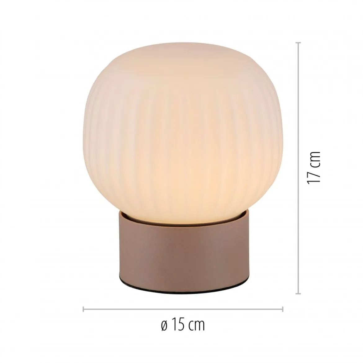 JUST LIGHT 15175-39 NAMI Tischleuchte sand geriffeltes Opalglas