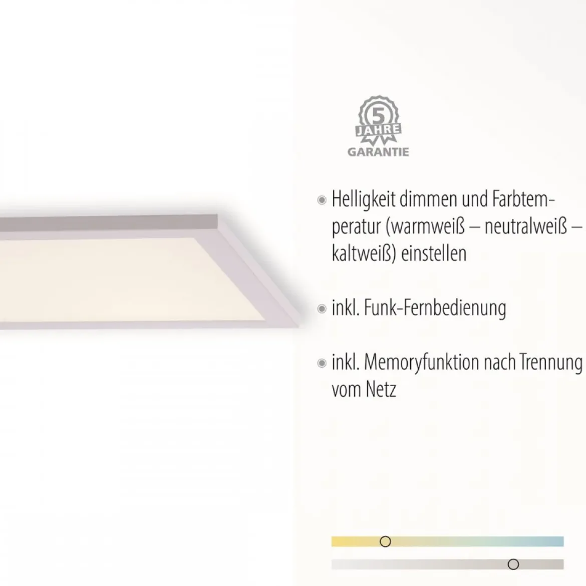 JUST LIGHT 14533-16 Panel FLATLED Deckenleuchte rechteckig weiß 120x30cm CCT