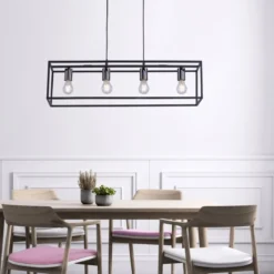 JUST LIGHT 15854-18 Pendelleuchte FABIO 4-flammig schwarz