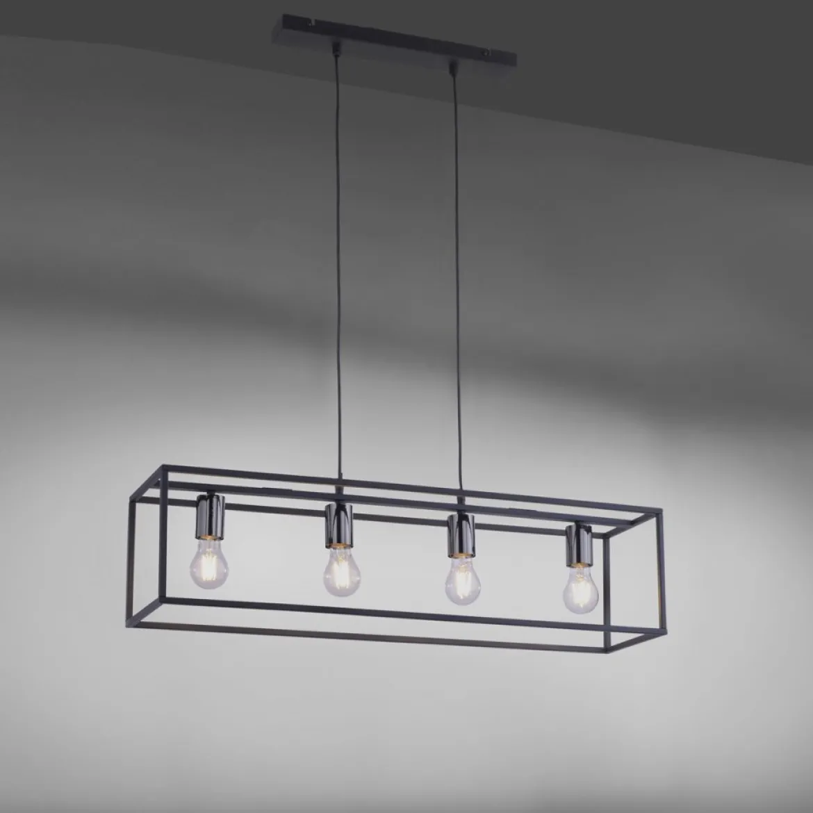 JUST LIGHT 15854-18 Pendelleuchte FABIO 4-flammig schwarz