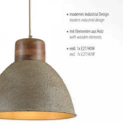 JUST LIGHT 11985-39 Pendelleuchte Samia E27 Beige Mangoholz