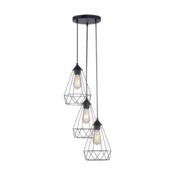 JUST LIGHT Pendelleuchte 15890-18 SKELETTON 3-flammig schwarz