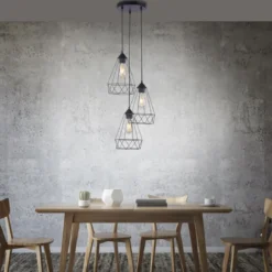 JUST LIGHT Pendelleuchte 15890-18 SKELETTON 3-flammig schwarz