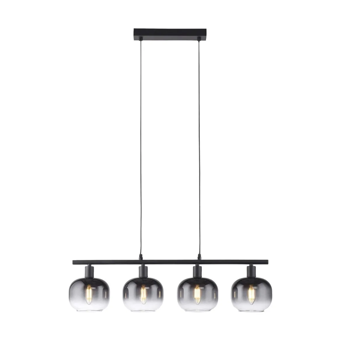 JUST LIGHT 15421-18 Pendelleuchte ZEA 4-flammig schwarz rauchglas