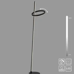 JUST LIGHT 15397-18 RITUS Stehleuchte schwarz per Touchdimmer