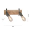 JUST LIGHT 13472-79 Wandleuchte Slat 2-flammig Vintage-Stil Holz