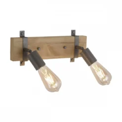 JUST LIGHT 13472-79 Wandleuchte Slat 2-flammig Vintage-Stil Holz
