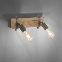 JUST LIGHT 13472-79 Wandleuchte Slat 2-flammig Vintage-Stil Holz