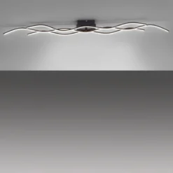 JUST LIGHT 15167-18 WAVE LED Deckenleuchte schwarz Wellenform 3000K 140cm