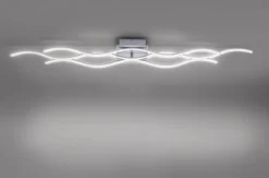 JUST LIGHT 15167-55 WAVE LED Deckenleuchte stahlfarben Wellenform 3000K 140cm