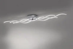 JUST LIGHT 15167-55 WAVE LED Deckenleuchte stahlfarben Wellenform 3000K 140cm