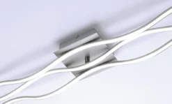 JUST LIGHT 15167-55 WAVE LED Deckenleuchte stahlfarben Wellenform 3000K 140cm