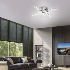 JUST LIGHT 15131-55 WAVE LED Deckenleuchte silber 3000K