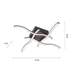 JUST LIGHT 15131-18 WAVE LED Deckenleuchte schwarz 3000K