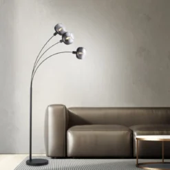 JUST LIGHT 15422-18 ZEA Stehleuchte 3-flammig schwarz rauchglas