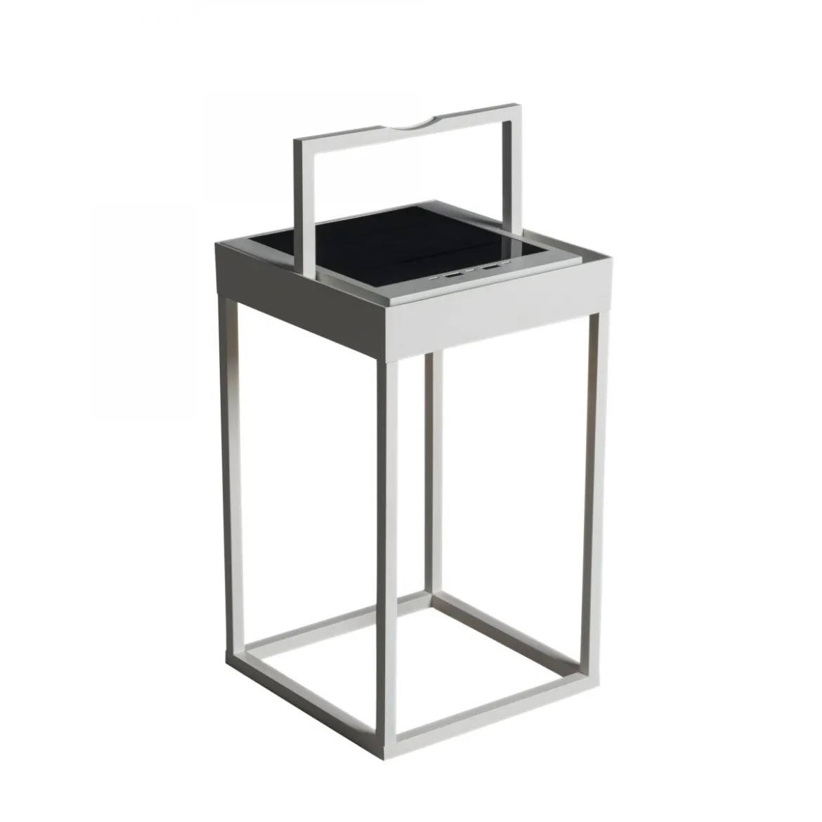 KONSTSMIDE No. 7815-250 Portofino LED Solar USB-Laterne weiß dimmbar mit Sensor