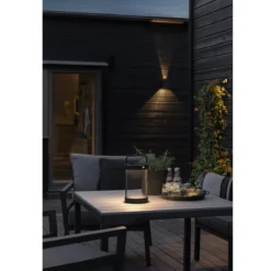 KONSTSMIDE 7822-750 Solar USB Laterne Crotone schwarz 30cm