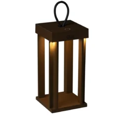 KONSTSMIDE 7819-970 USB Laterne Cannes rostfarben 42cm dimmbar